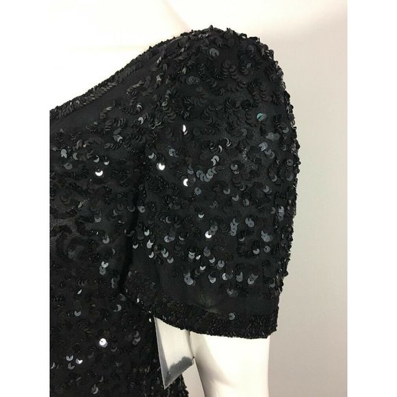 Vintage Beaded Sequin Silk Blouse - Picture 5 of 8